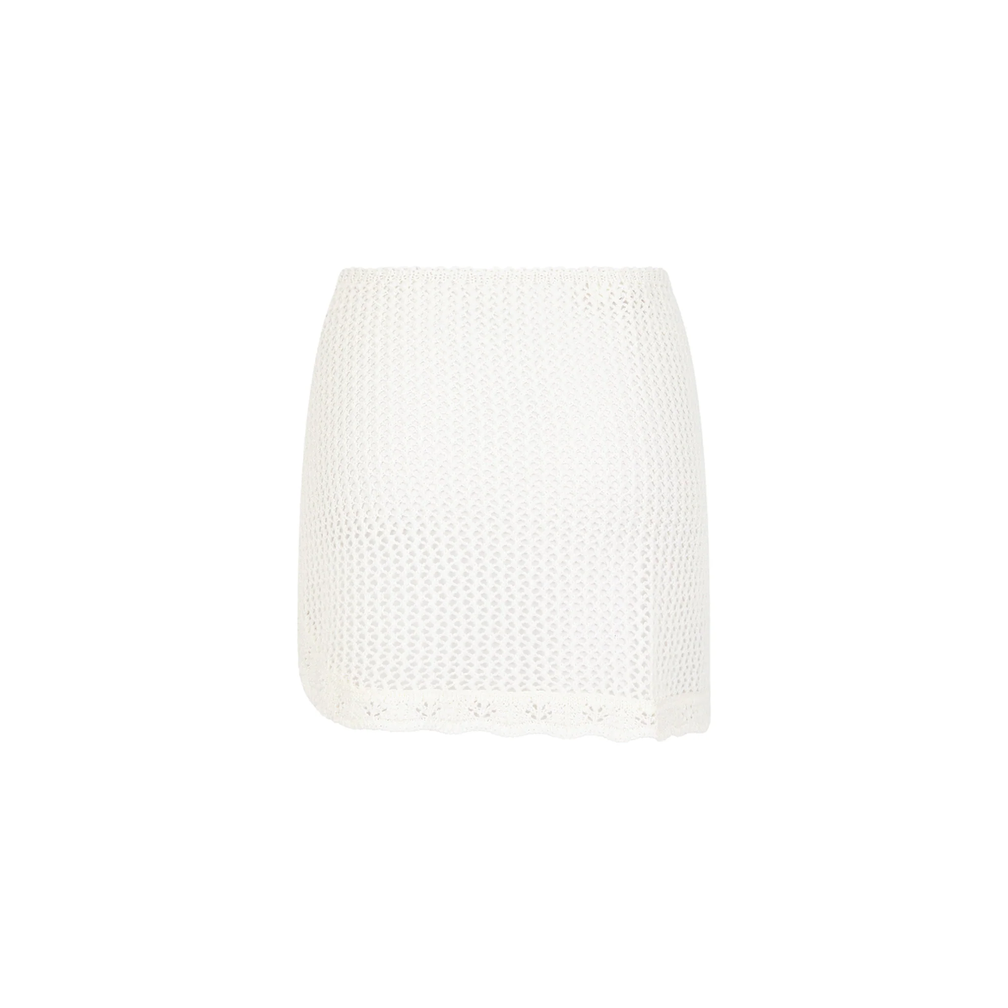 Crochet Knit Mini Sarong - Ivory - Image 11