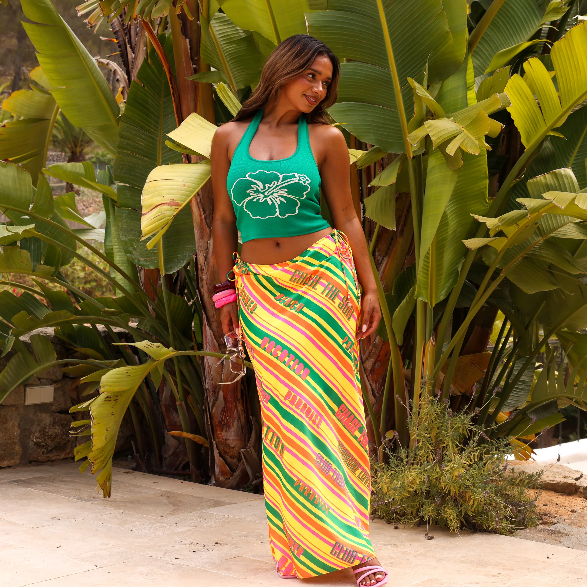 Knit Halter Tank Top - Green Envy - Image 6